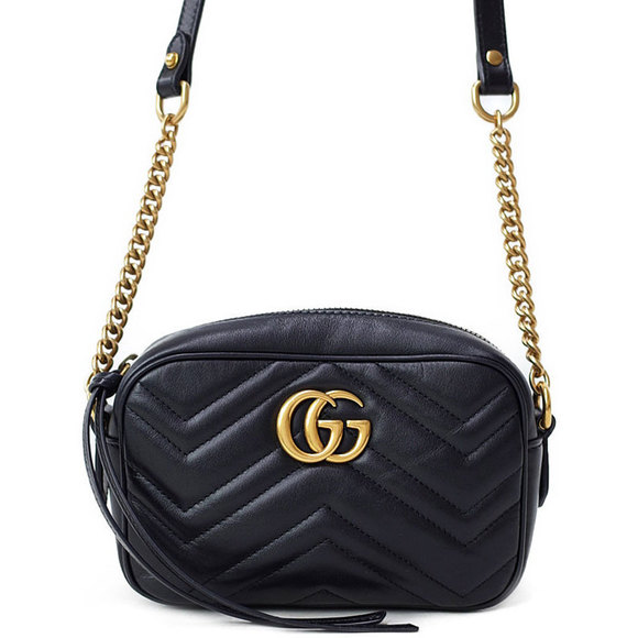 Gucci GG Marmont Quilted Mini Shoulder Bag Leather - Picture 1 of 8